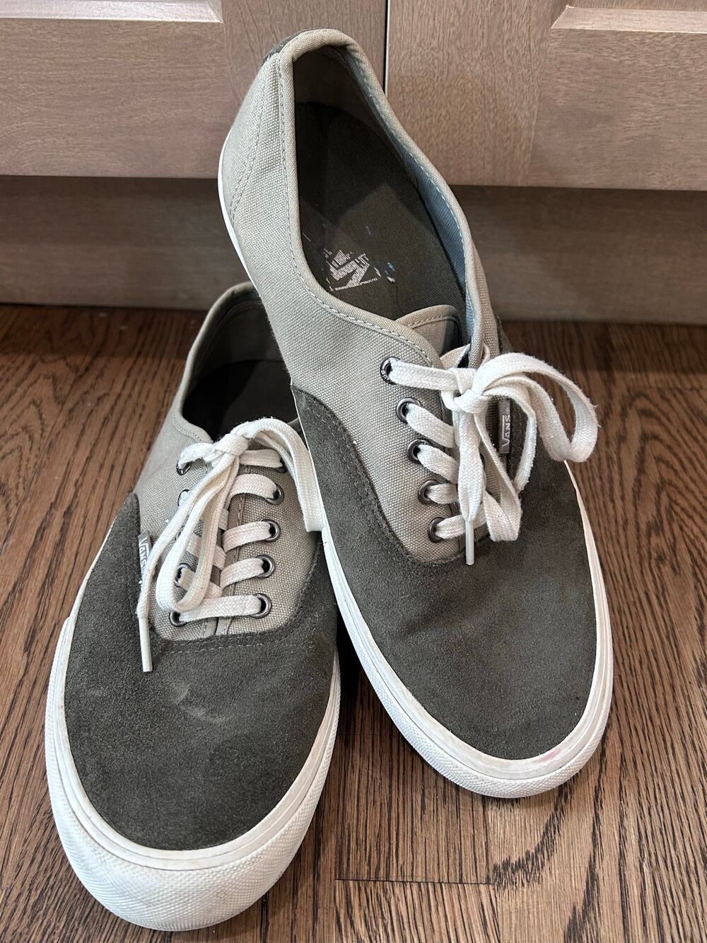 Vans Authentic Pro Rainy Day Two Tone Gray Suede Canvas Skate Shoes Men's Sz 12